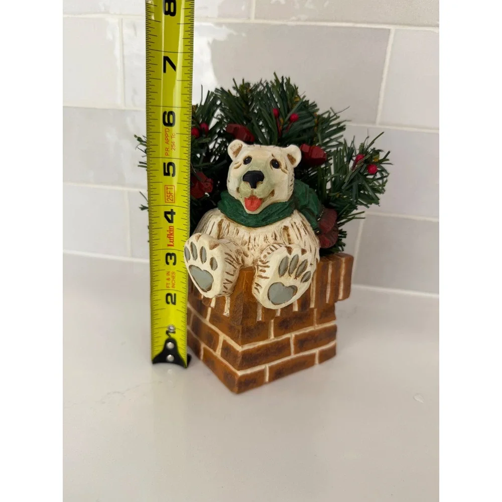 David Frykman Polar Bear Chimney Figurine 1998 White Christmas Decor DF1311